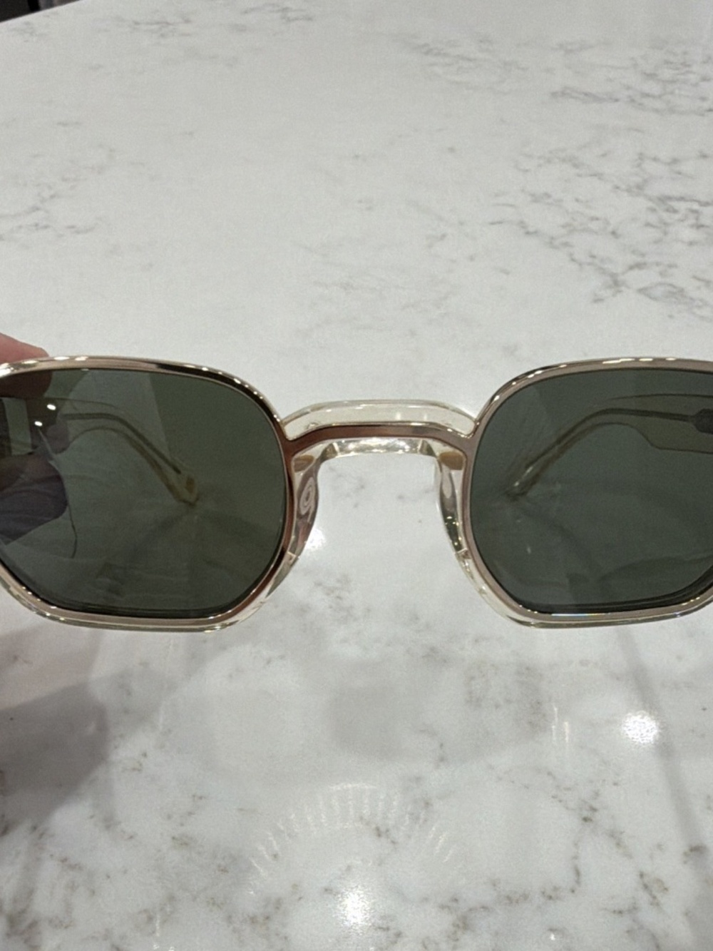 Carolina Lemke Nico CL9362-04 Rectangular Clear Frame Black Tint Sunglasses